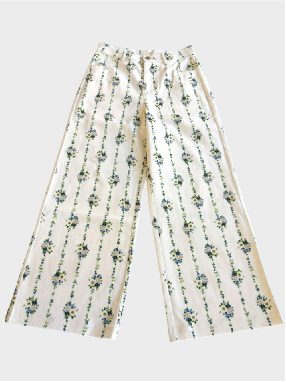 Entro Garden Floral Vine Denim Pants